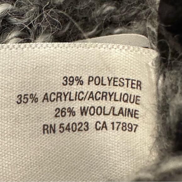 Old Navy gray white wool blend belted open front knit sweater size small S b35 - Picture 3 of 4